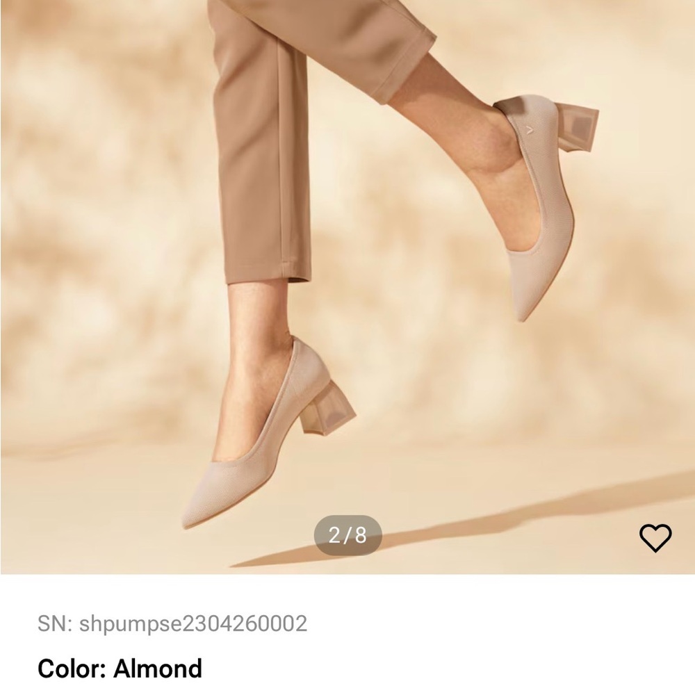 Vivaia Beige Pointed-Toe Chunky Heels